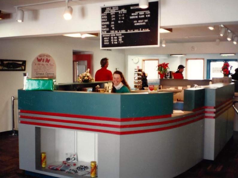 Inside the lobby of Old Town Hot Springs in 1991.